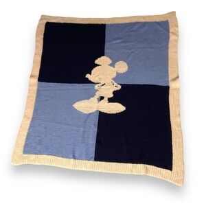 Handmade Blanket Mickey Mouse Blue Navy Cream Kids Children’s Throw